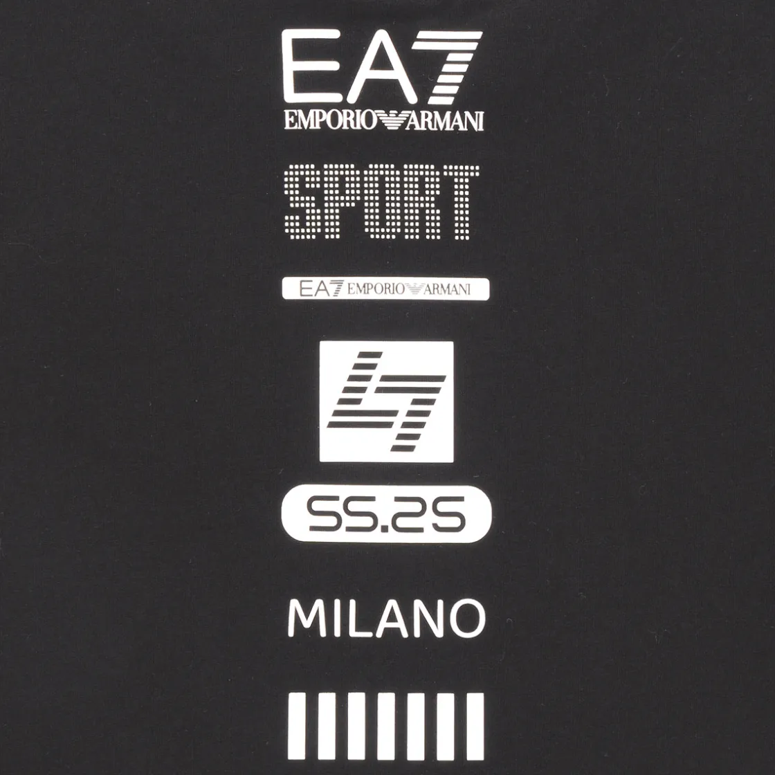 Emporio Armani EA7 - TRAIN LOGO SERIES BOY KIT TEE-SHORTS FREE Noir New