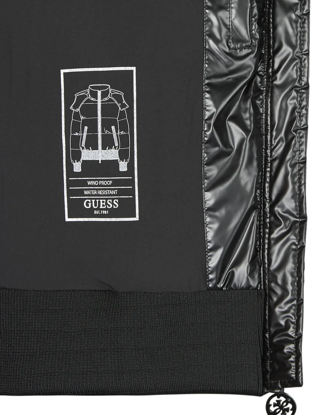 Guess - BICE METALLIC HOODIE PUFFER Noir Discount