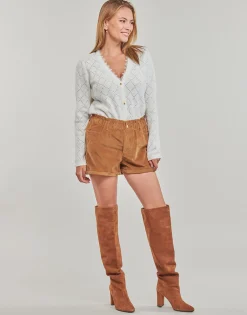 Only Shorts & Bermudas^- ONLCUBA-FLORA HW PB CORD SHORTS PNT
