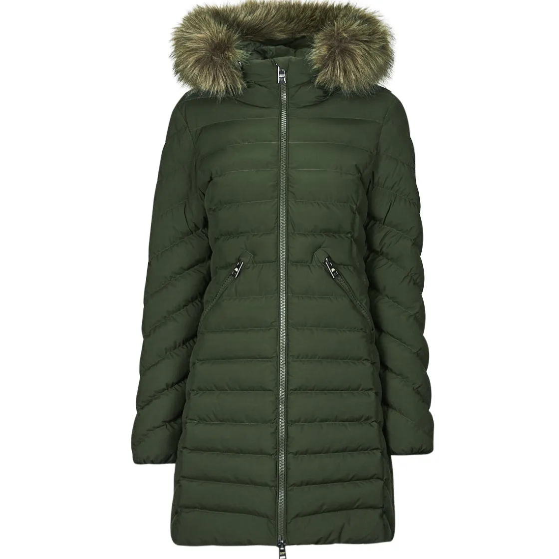 Superdry Manteaux^- FUJI HOODED MID FAUSSE FOURRURE