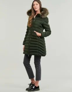Superdry Manteaux^- FUJI HOODED MID FAUSSE FOURRURE