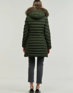 Superdry Manteaux^- FUJI HOODED MID FAUSSE FOURRURE