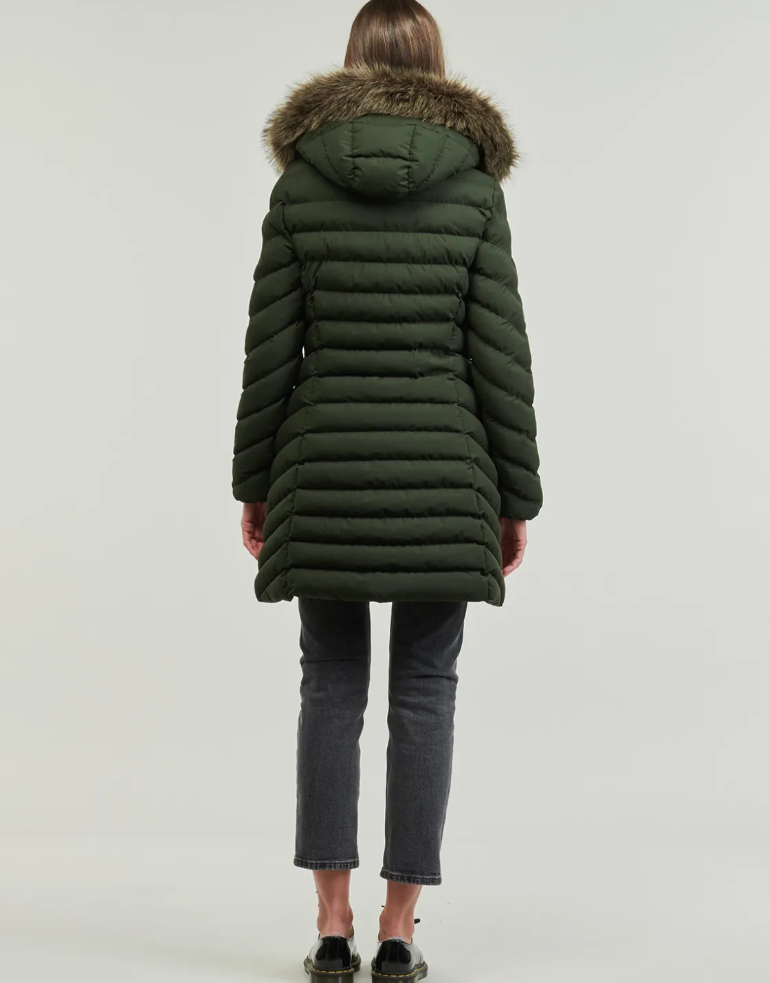 Superdry Manteaux^- FUJI HOODED MID FAUSSE FOURRURE